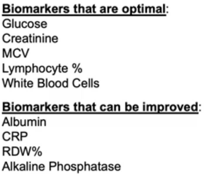 Levine biomarkers